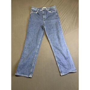 Paige Jeans 31 Women's Cindy High Rise Straight Leg Denim Dark Wash Stretch Boho